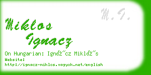 miklos ignacz business card